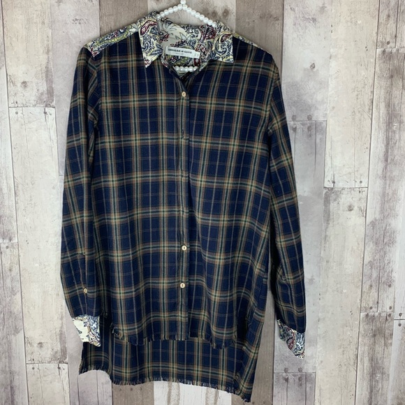 NWT Anthropologie Sophia plaid button up small - Picture 2 of 8